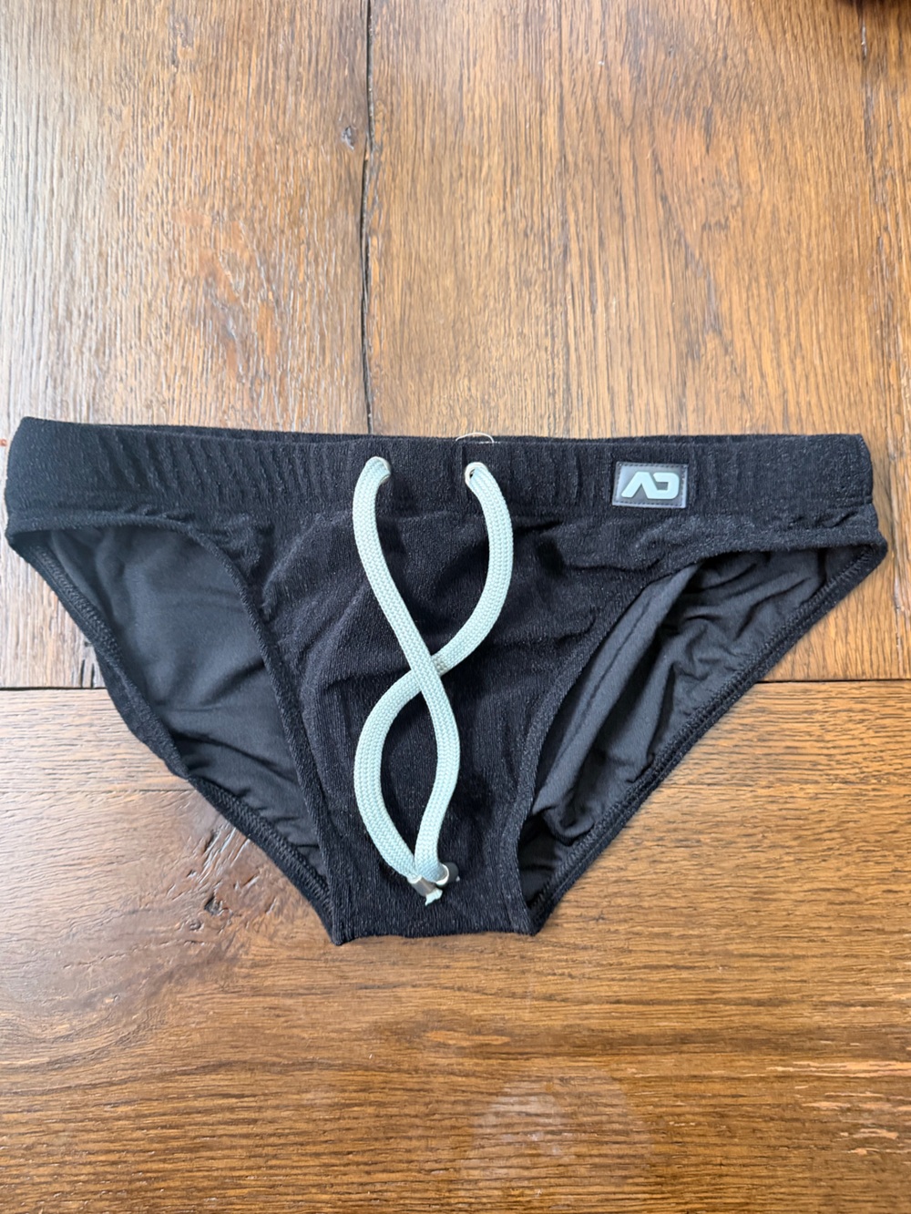 Addicted Brands Black Swim Brief with Mint Drawstring